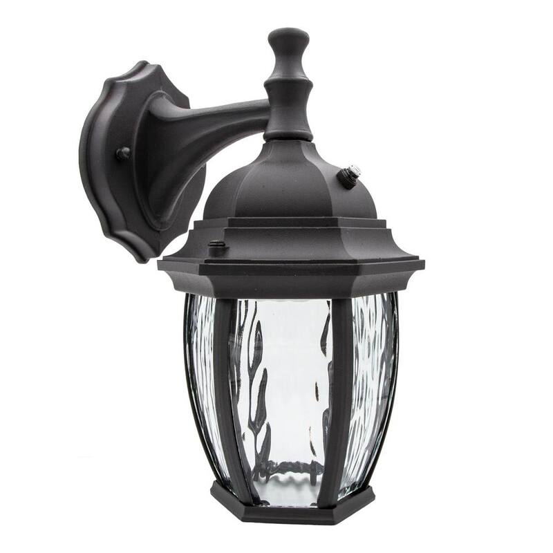Lámpara de pared para exteriores Maxxima de 1 luz LED en color negro con sensor de anochecer a amanecer - MEL-6150W