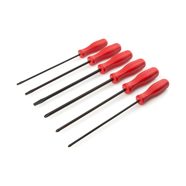 Tekton Long Hard Handle Black Oxide Blade Screwdriver Set, 6-Piece (#1-#3, 3/16-5/16 in.) - DRV40118