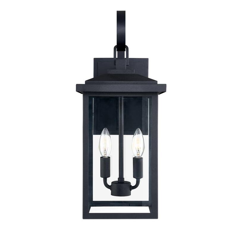 Lámpara de Pared KAWOTI de Exterior en Negro con 2 Luces - 21178