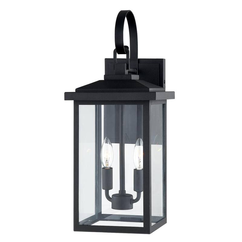 Lámpara de Pared KAWOTI de Exterior en Negro con 2 Luces - 21178