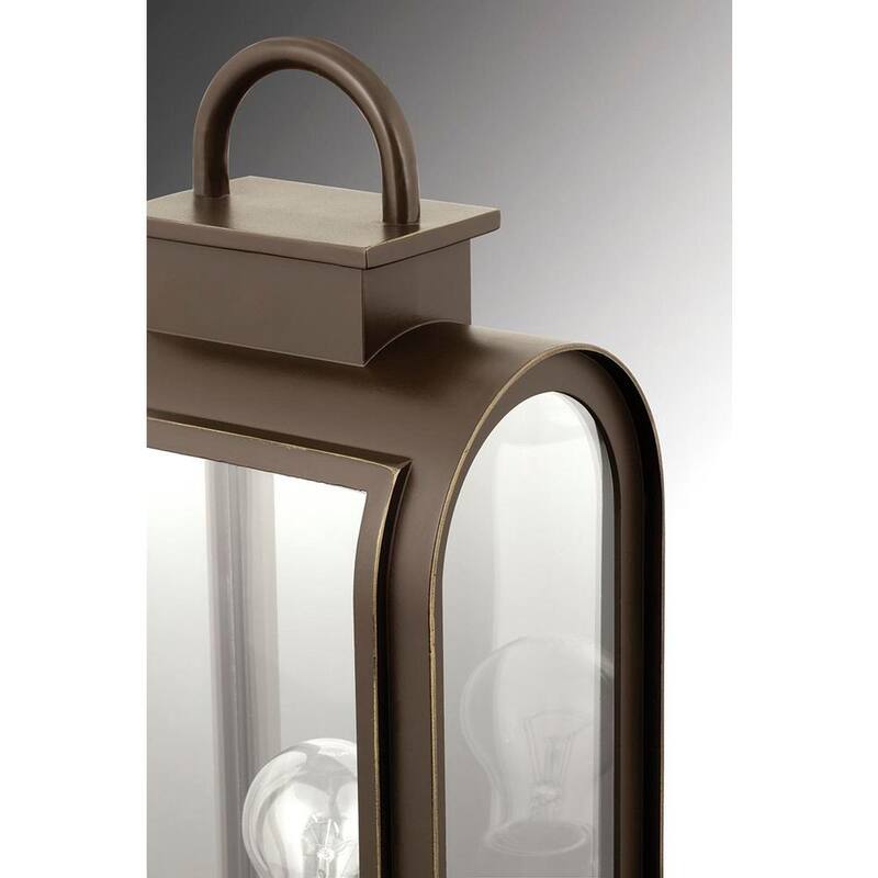 Iluminación de progreso Colección Refuge 1 luz Aceite Bronce Frotado Vidrio Úmber Claro/Grabado Granja Al Aire Libre Linterna De Pared Pequeña - P6030-108