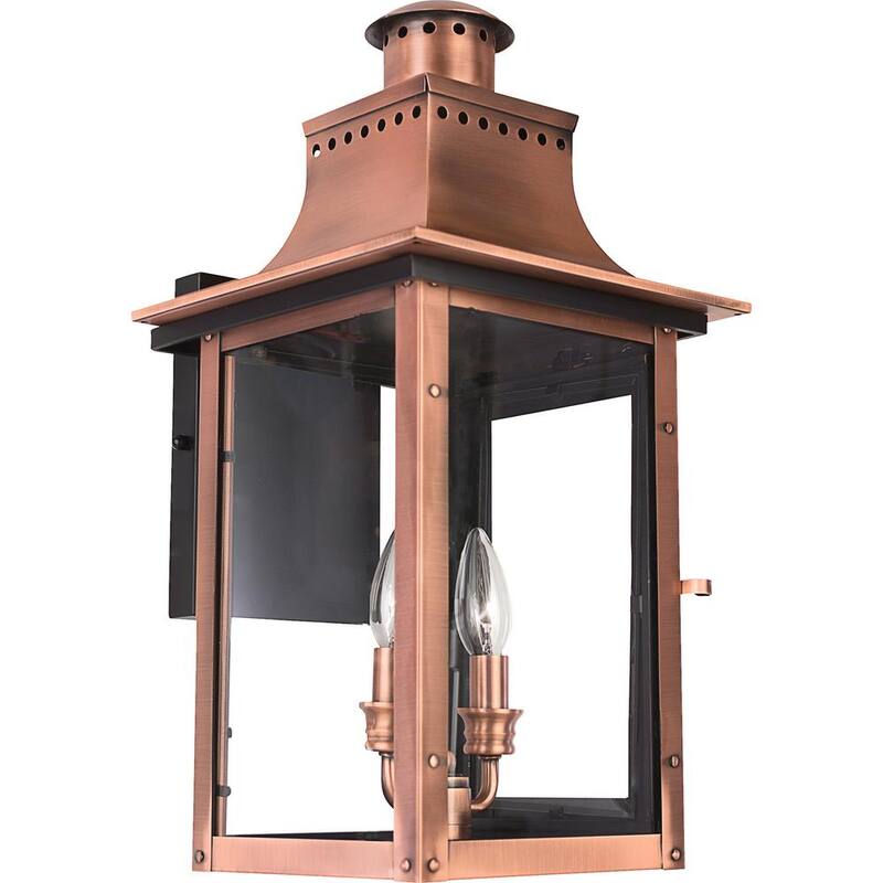 Lámpara de pared para exteriores Quoizel Chalmers de cobre envejecido de 1 luz - CM8410AC