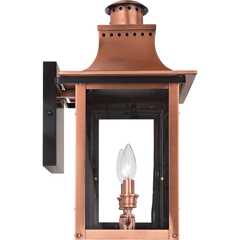 Lámpara de pared para exteriores Quoizel Chalmers de cobre envejecido de 1 luz - CM8410AC