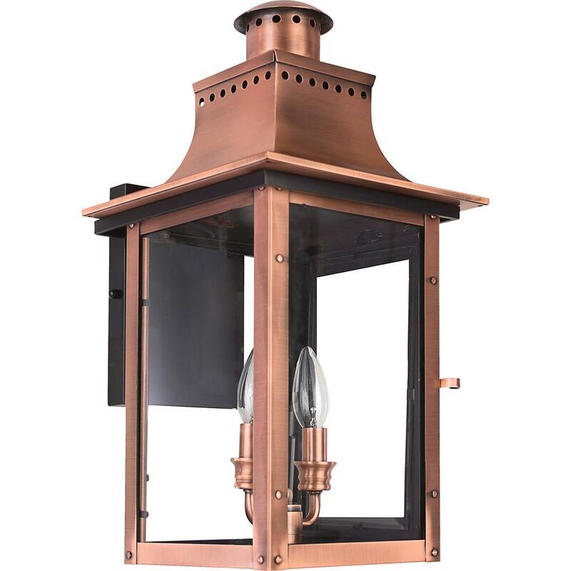 Lámpara de pared para exteriores Quoizel Chalmers de cobre envejecido de 1 luz - CM8410AC