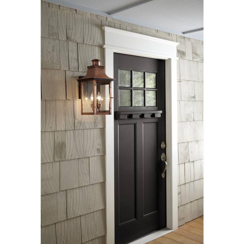 Lámpara de pared para exteriores Quoizel Chalmers de cobre envejecido de 1 luz - CM8410AC