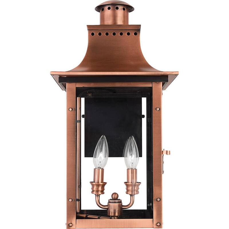 Lámpara de pared para exteriores Quoizel Chalmers de cobre envejecido de 1 luz - CM8410AC
