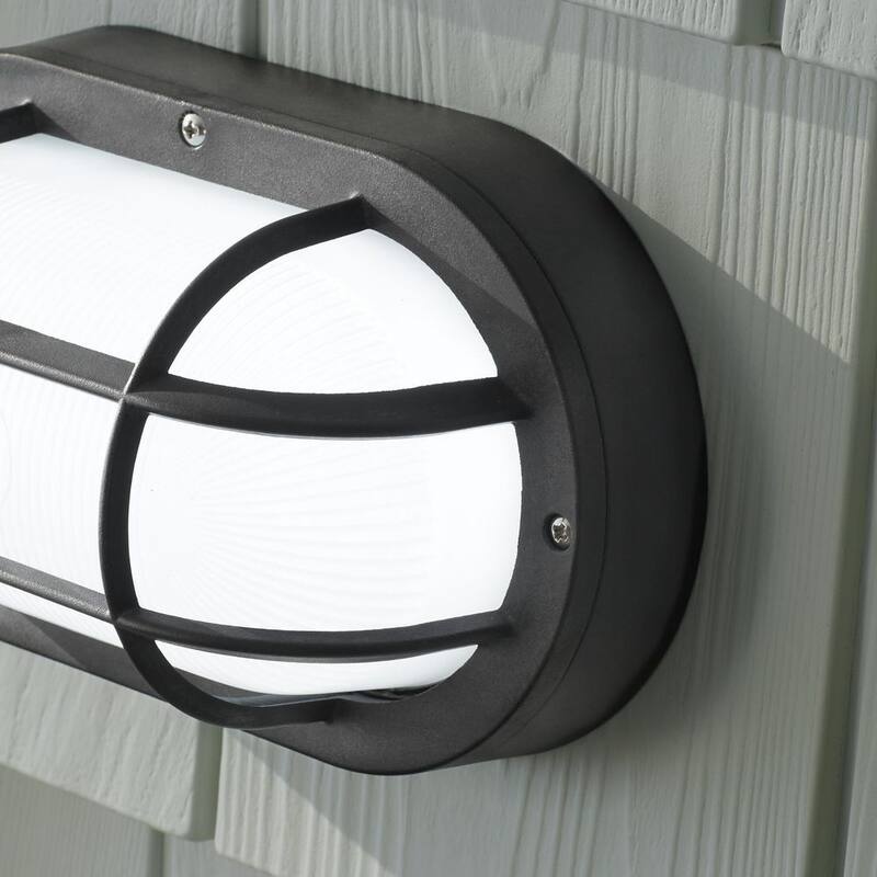 Luz de aplique para exteriores LED integrada de marca privada sin marca de 8.3 pulgadas en negro con luz blanca ajustable CCT de 3000K, 4000K, 5000K - G19716-BK