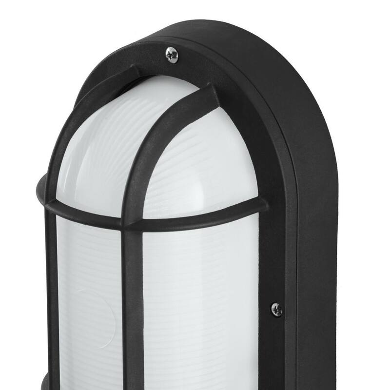 Luz de aplique para exteriores LED integrada de marca privada sin marca de 8.3 pulgadas en negro con luz blanca ajustable CCT de 3000K, 4000K, 5000K - G19716-BK