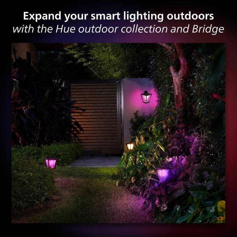 Philips Hue Econic Linterna de Pared Cuadrada de Color Cambiante Inteligente para Exterior con LED Integrado (Paquete de 1) - 1743830V7