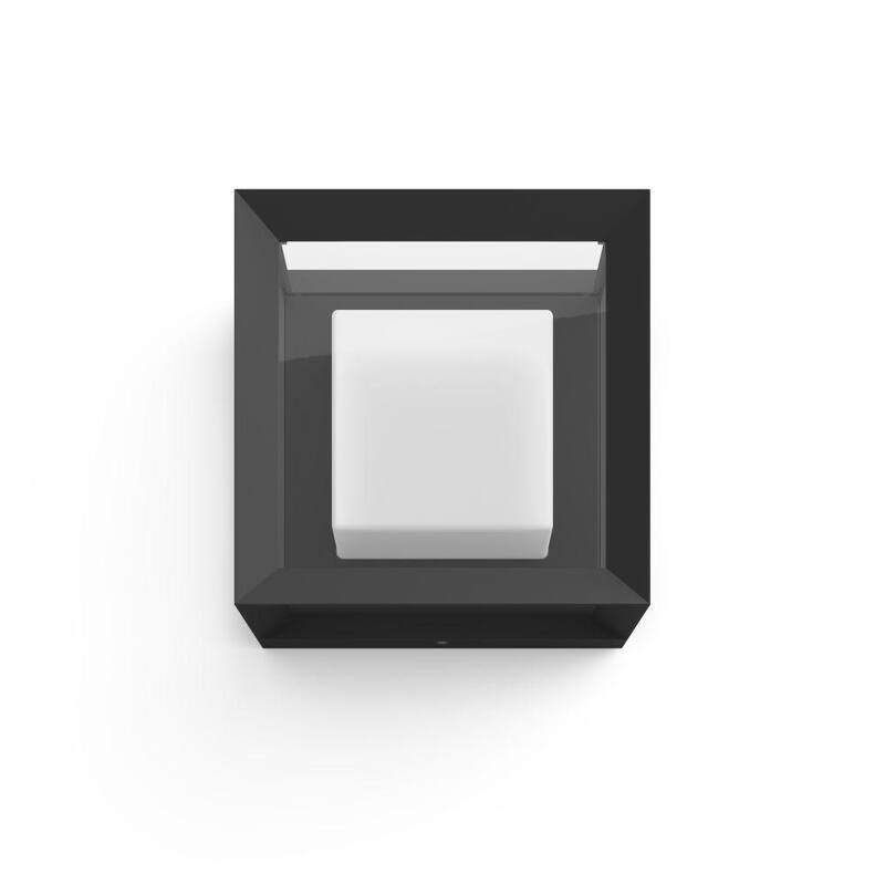 Philips Hue Econic Linterna de Pared Cuadrada de Color Cambiante Inteligente para Exterior con LED Integrado (Paquete de 1) - 1743830V7