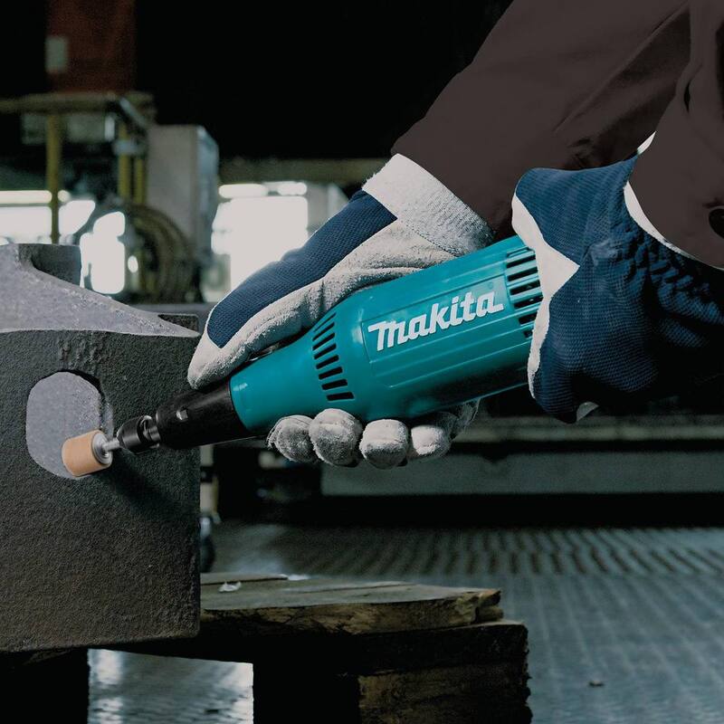 Makita 2.2 Amperios Con Cable 1/4 de Pulgada Amoladora Recta Compacta con interruptor basculante, 28,000 RPM - GD0603