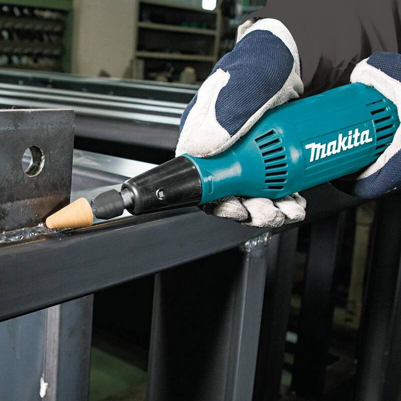 Makita 2.2 Amperios Con Cable 1/4 de Pulgada Amoladora Recta Compacta con interruptor basculante, 28,000 RPM - GD0603
