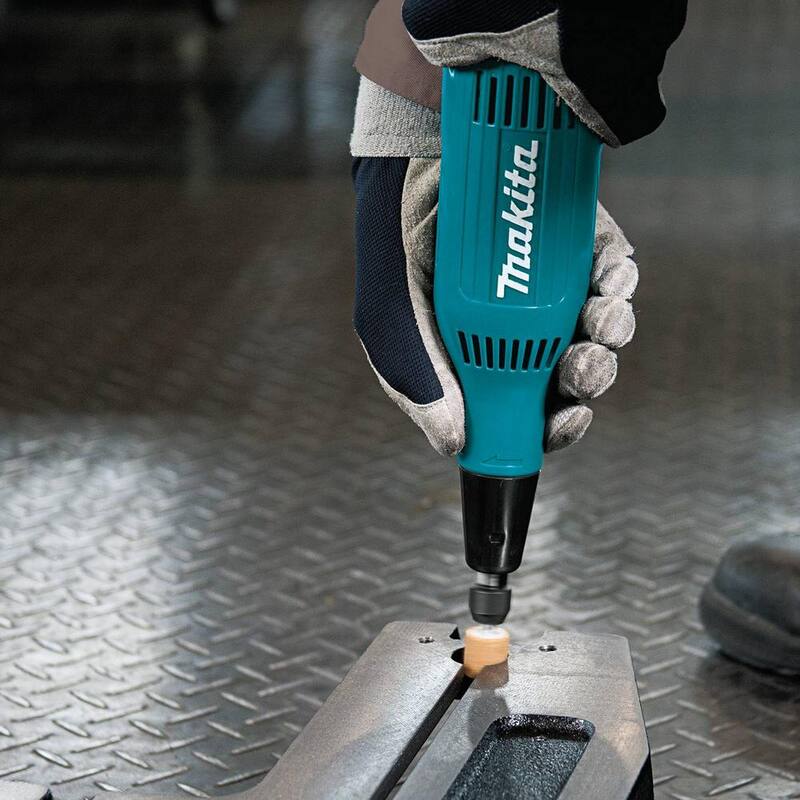 Makita 2.2 Amperios Con Cable 1/4 de Pulgada Amoladora Recta Compacta con interruptor basculante, 28,000 RPM - GD0603