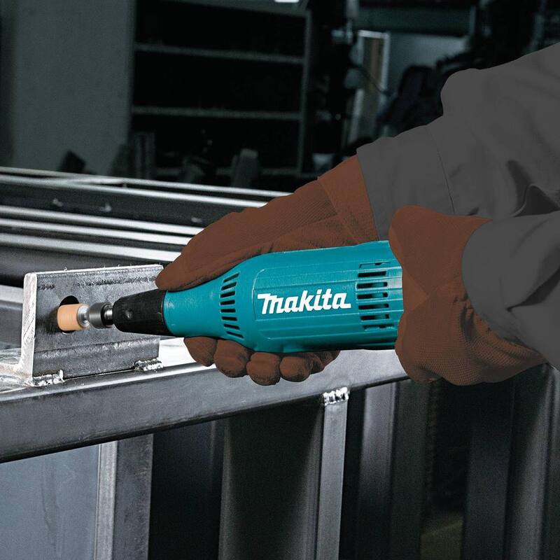 Makita 2.2 Amperios Con Cable 1/4 de Pulgada Amoladora Recta Compacta con interruptor basculante, 28,000 RPM - GD0603