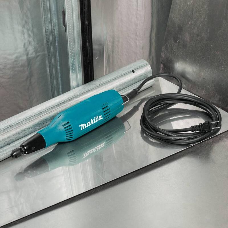 Makita 2.2 Amperios Con Cable 1/4 de Pulgada Amoladora Recta Compacta con interruptor basculante, 28,000 RPM - GD0603
