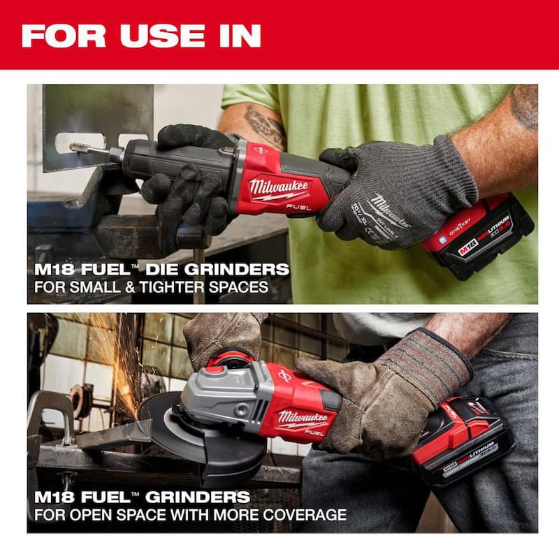 Molinillo de matriz de velocidad variable sin escobillas Milwaukee M18 FUEL de 18 voltios con interruptor tipo paleta y llave de impacto de 3/8 pulgadas - 2984-20-2854-20