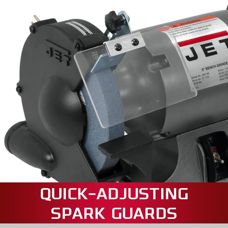 Molinillo de tienda Jet JBG-8A de 8 pulgadas y soporte JPS-2A - 577102K