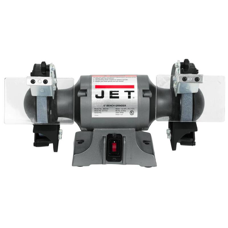 Molinillo de banco industrial de metalurgia Jet de 1/2 HP y 6 pulgadas, 115 volts JBG-6A - 577101