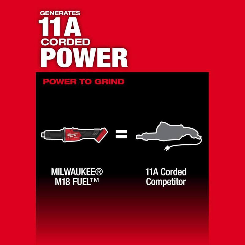 Amoladora de matriz con freno sin cepillo inalámbrica Milwaukee M18 FUEL de 18V de ion de litio de 1/4 pulgada con interruptor deslizante y llave de impacto de 3/8 pulgadas - 2939-20-2854-20