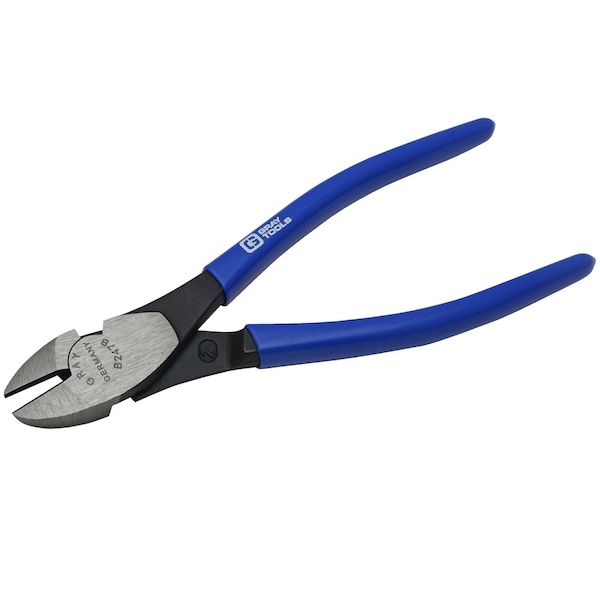 Gray Tools 8" Heavy Duty Side Cutting Pliers, With Vinyl Grips, 3/4" Jaw - B247B
