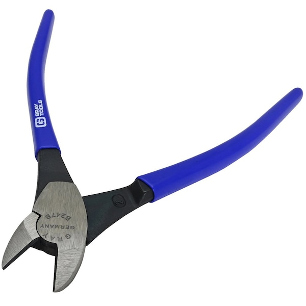 Gray Tools 8" Heavy Duty Side Cutting Pliers, With Vinyl Grips, 3/4" Jaw - B247B