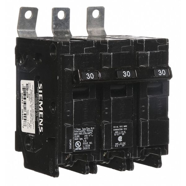 Siemens Miniature Circuit Breaker, BL Series, 30A, 3 Pole, 240V AC, 22kA at 240V AC - B330H