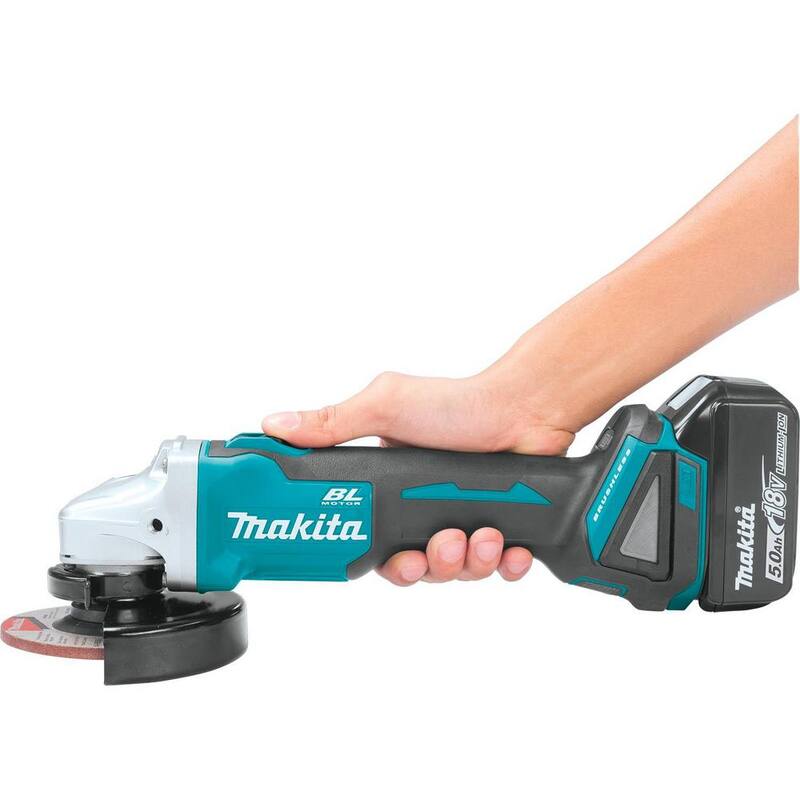 Kit de esmeriladora angular inalámbrica sin escobillas Makita 18V 5.0Ah LXT de ion de litio de 4-1/2/5 pulgadas - XAG04T