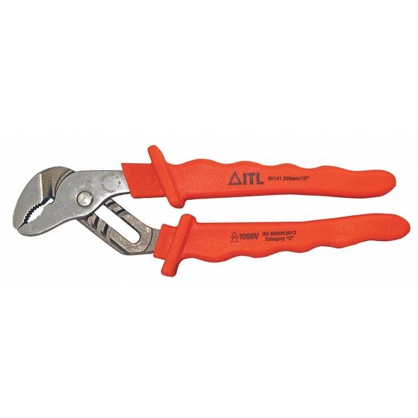Itl 10 in Curved Jaw Water Pump Plier, Serrated - 00141