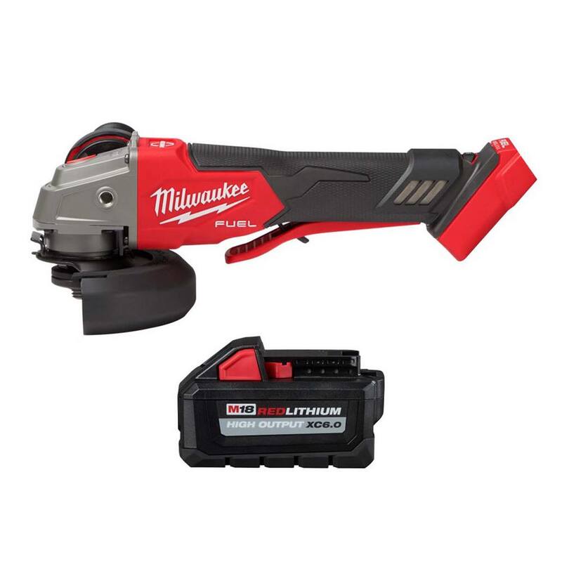 Amoladora inalámbrica sin escobillas Milwaukee M18 FUEL de 18V con batería de iones de litio de 6.0Ah y velocidad variable y switch tipo paleta de 4-1/2 in./5 in. - 2888-20-48-11-1865.