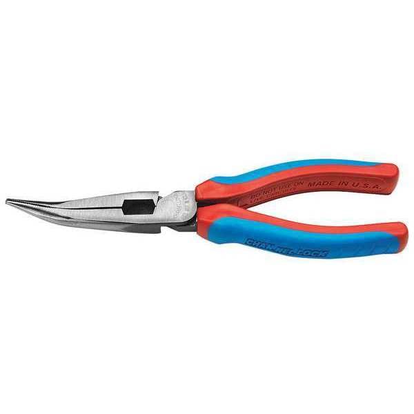 Channellock 7 51/64 in Long Nose Plier, Side Cutter Plastisol And Code Blue Grips Handle - 388CB