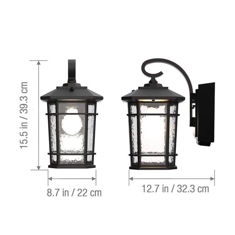 Lámpara de pared LED exterior negra KODA Williams con enchufe de corriente - LM030167-1