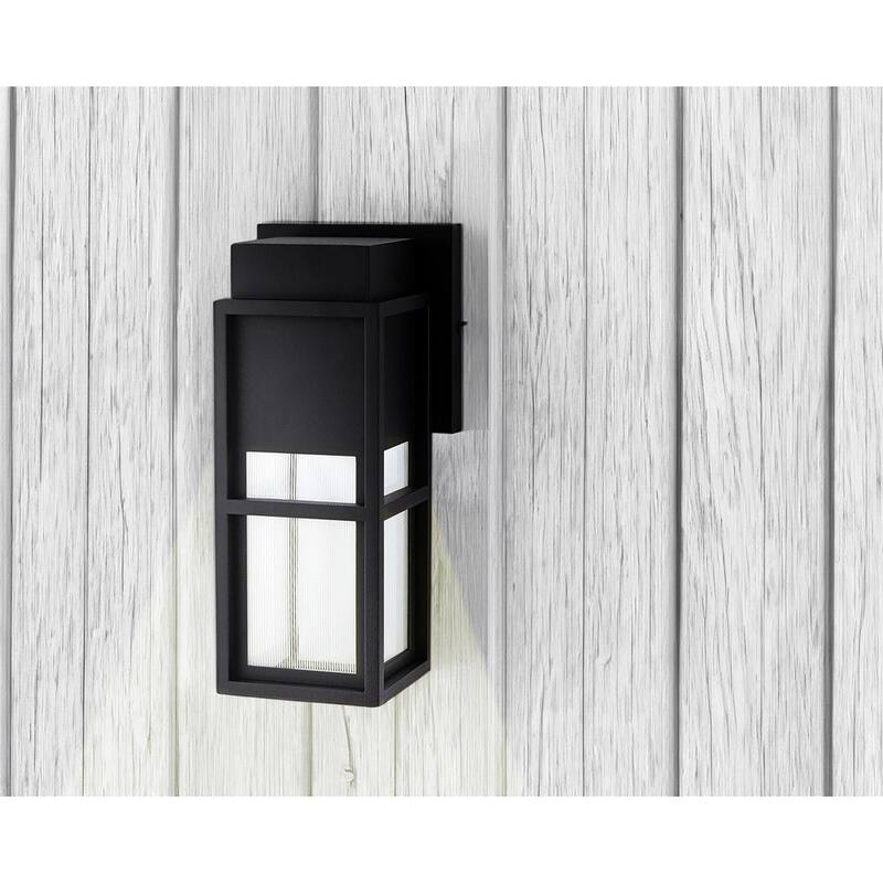 Colección de Decoradores para el Hogar Melrose 10.25 pulgadas 1-Luz Linterna de Montaje en Pared para Exteriores LED Negro Arena - 23759