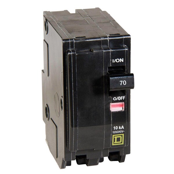 Square D Miniature Circuit Breaker, QO Series, 70A, 2 Pole, 120/240V AC, 10kA at 120/240V AC - QO270CP