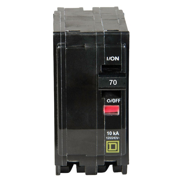 Square D Miniature Circuit Breaker, QO Series, 70A, 2 Pole, 120/240V AC, 10kA at 120/240V AC - QO270CP