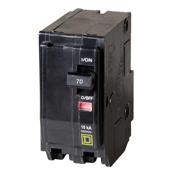 Square D Miniature Circuit Breaker, QO Series, 70A, 2 Pole, 120/240V AC, 10kA at 120/240V AC - QO270CP
