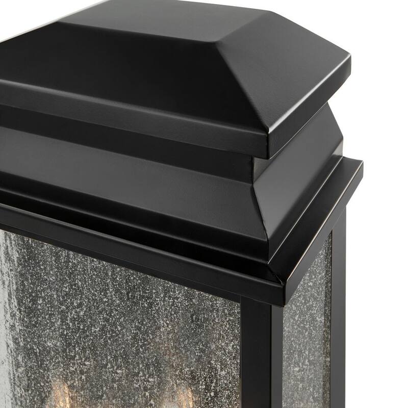 Colección de Decoradores para el Hogar Sirrine Luminaria de Pared Exterior Negra de 2 Luces con Cristal Sembrado Claro - KB27704