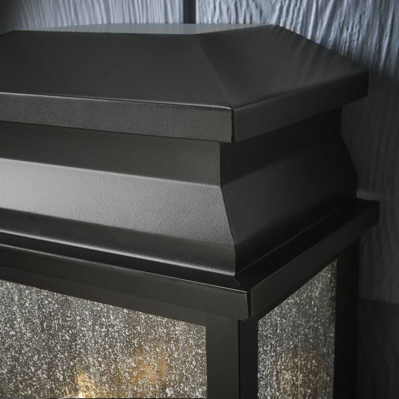Colección de Decoradores para el Hogar Sirrine Luminaria de Pared Exterior Negra de 2 Luces con Cristal Sembrado Claro - KB27704