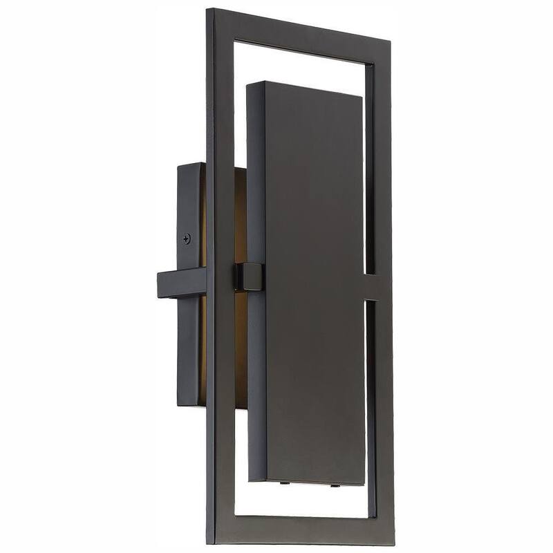 Colección de Decoradores para el Hogar Railford 14.5 pulgadas 1-Luz Linterna de Pared Sencilla Integrada LED para Exterior en Bronce Frotado con Aceite y Lente Grabada - 23741