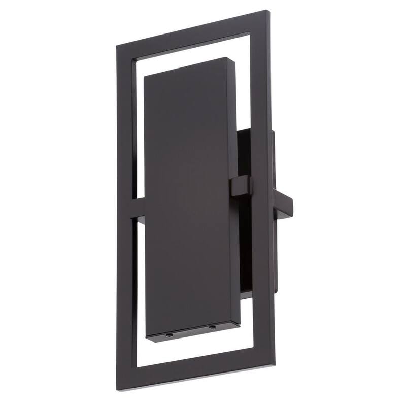 Colección de Decoradores para el Hogar Railford 14.5 pulgadas 1-Luz Linterna de Pared Sencilla Integrada LED para Exterior en Bronce Frotado con Aceite y Lente Grabada - 23741