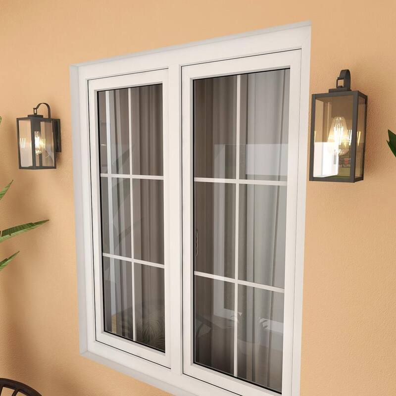 Luminaria de pared de exterior Uixe de 1 luz en negro mate moderno con cableado duro (paquete de 2) - SSL-12151-2PK.