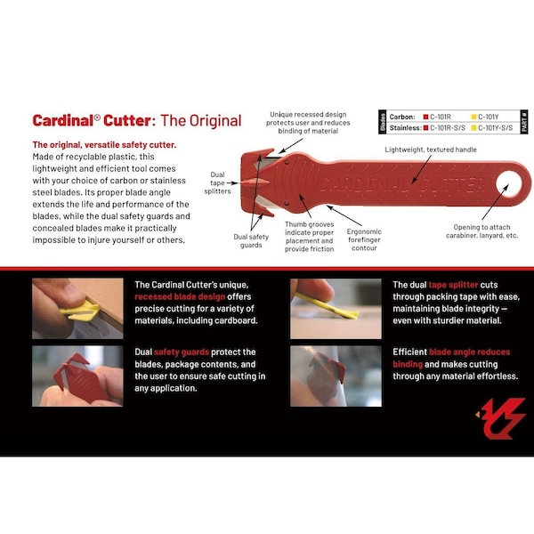 Cardinal Safety Co Recessed 5in L, 10 PK - C-101Y