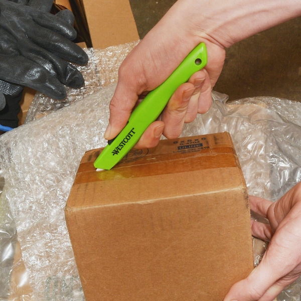 Westcott 6 in Auto-Retracting Box Opening Safety Knife, ABS, 100PK - 17326