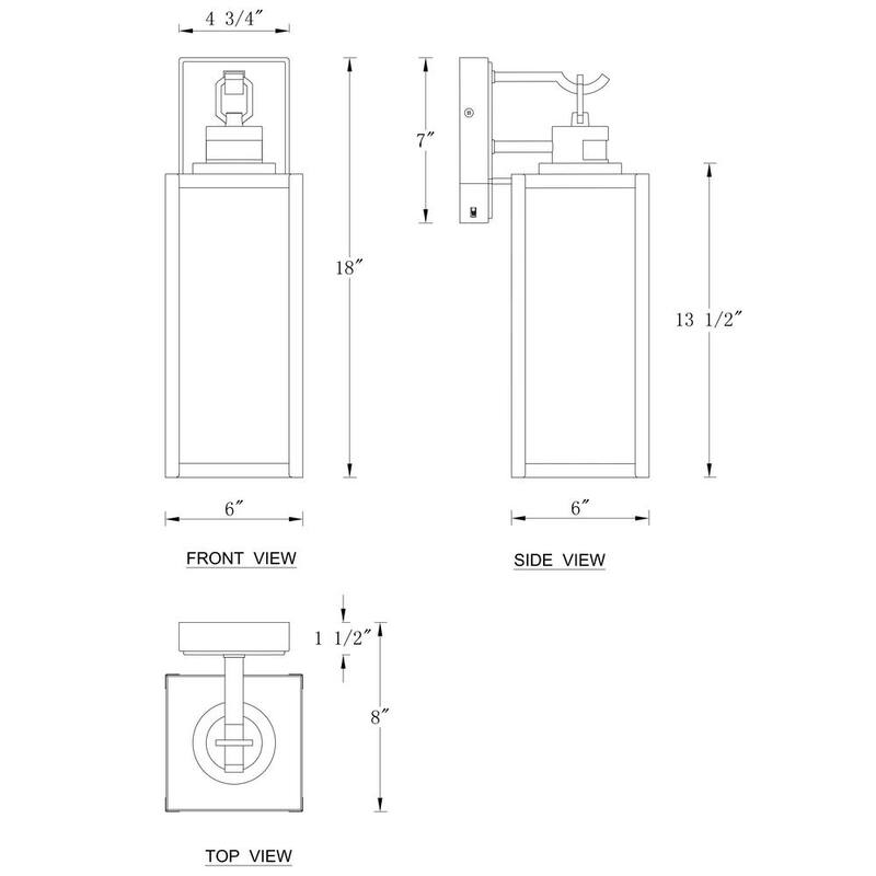 Lámpara de pared para exteriores con sensor de movimiento y luz tenue a amanecer, acabado mate en negro Cattleya con cableado duro, con sensibilidad y temporizador ajustables - HCA2331-W
