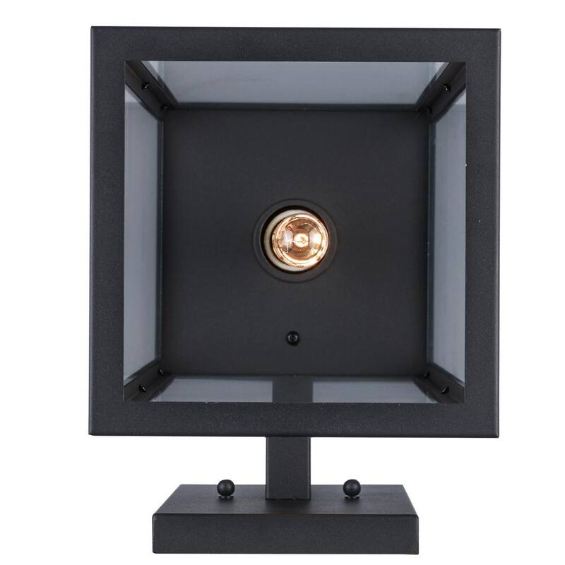 Lámpara de pared exterior moderna negra Bel Air Lighting Oxford de 22.5 pulgadas con una luz y cristal transparente - 40752 BK.