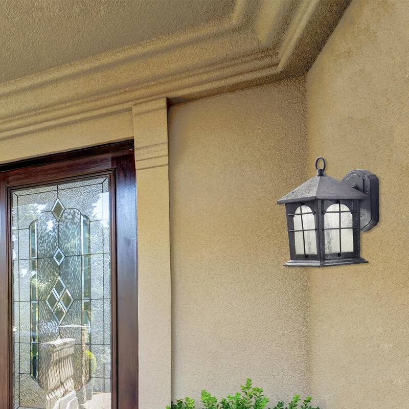 Lámpara de Pared Exterior Hampton Bay de 9 pulgadas con 1 luz de Hierro Envejecido - HB48023P-151