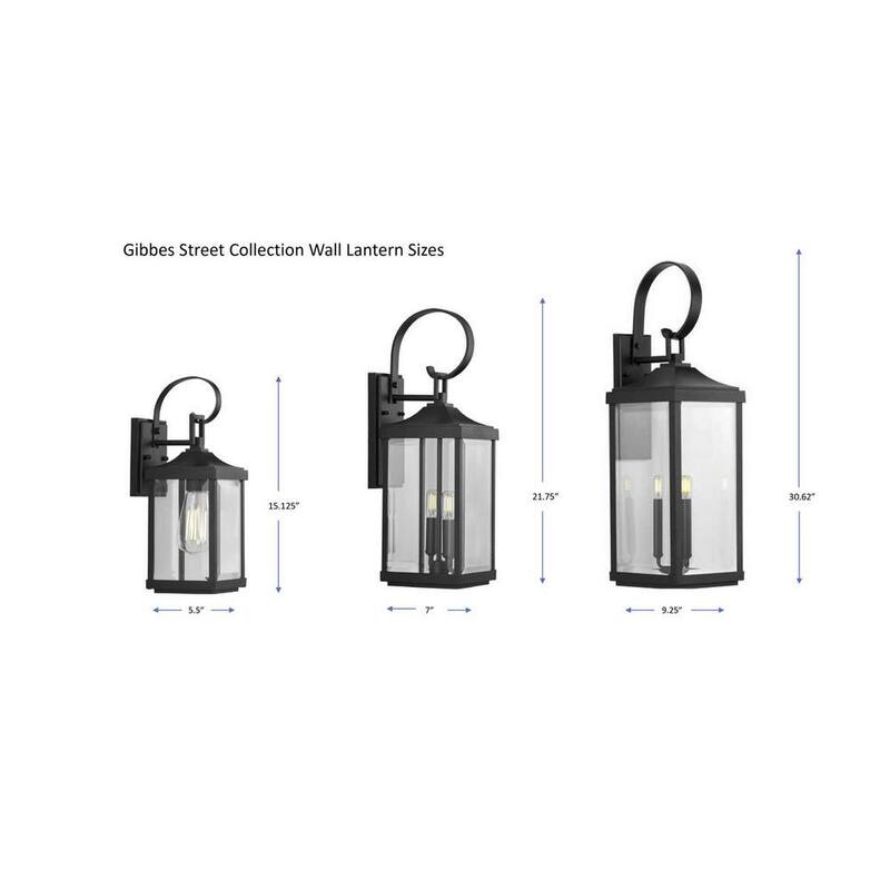 Lámpara de pared mediana para exteriores Gibbes Street de Progress Lighting, 7 pulgadas, 2 luces, acabado antiguo de bronce, cristal biselado claro, tradicional, nueva - P560022-020.