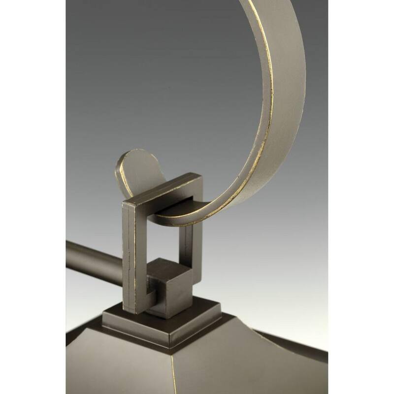 Lámpara de pared mediana para exteriores Gibbes Street de Progress Lighting, 7 pulgadas, 2 luces, acabado antiguo de bronce, cristal biselado claro, tradicional, nueva - P560022-020.