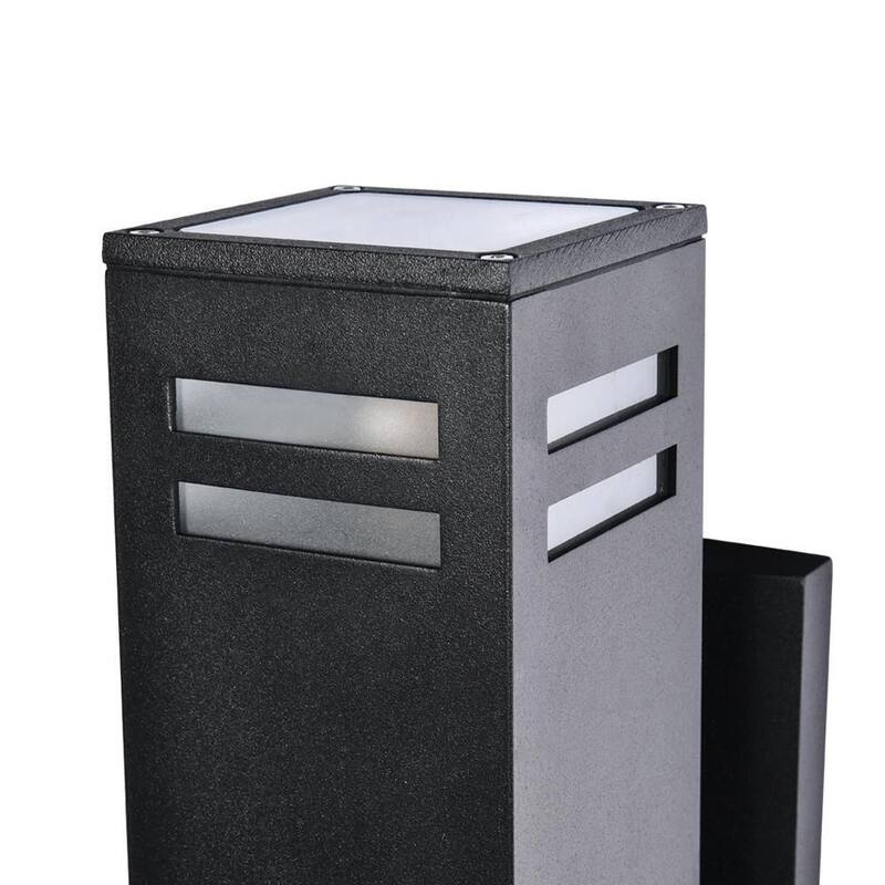 Lámpara de pared exterior negra mate a prueba de agua RRTYO 2-Light Wall Lantern para patio, patios y villa - 81010000032818
