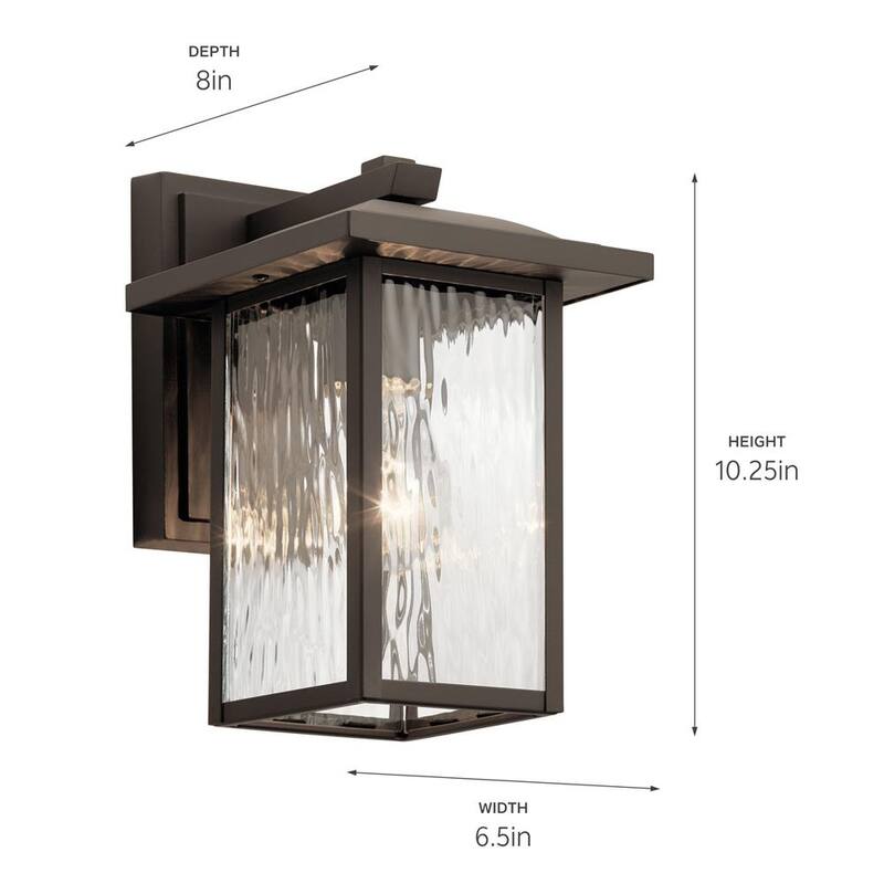 KICHLER Capanna 10.25 in. 1-Light Olde Bronze Outdoor Hardwired Wall Lantern Sconce with No Bulbs Included (paquete de 1) - 49924OZ