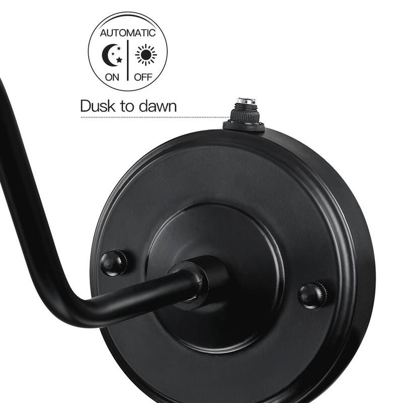 Verdadera luminaria Grantham de 1 luz de 12 pulgadas en negro para exteriores con sensor de atardecer a amanecer - Aplique de pared para granero TD130011OT